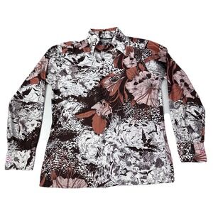 Vtg 60s 70s‎ Spire Shirt Mens Polyester Disco Hippy  Medium Flower